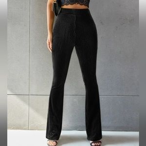 High Waisted Flare Leg Velvet Pants XS